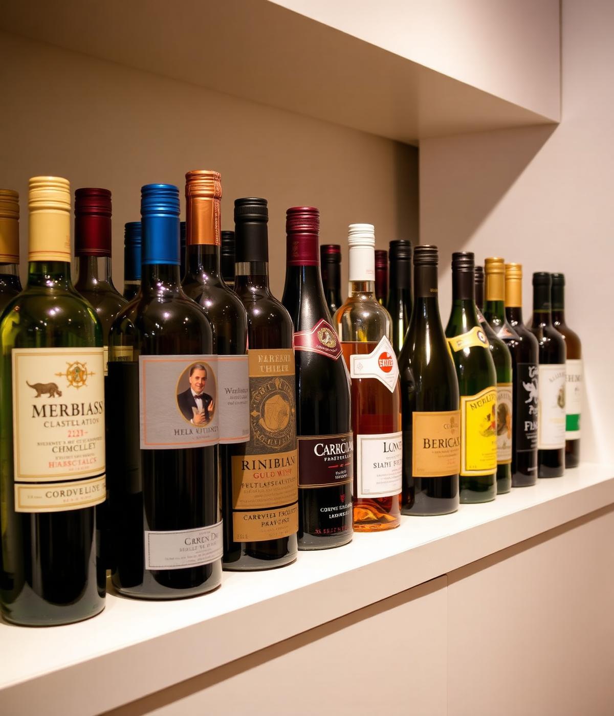 Corchos de vinos importados de distintos países